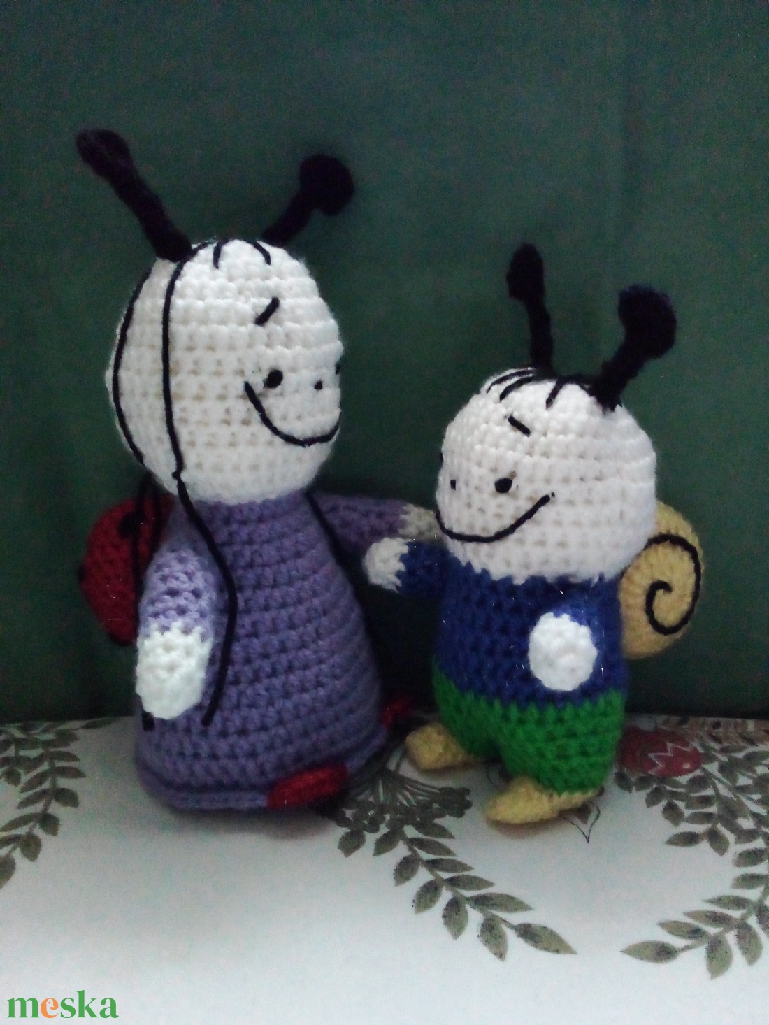 Bogyó és Babóca horgolt figurák - játék & sport - plüssállat & játékfigura - csiga - Meska.hu