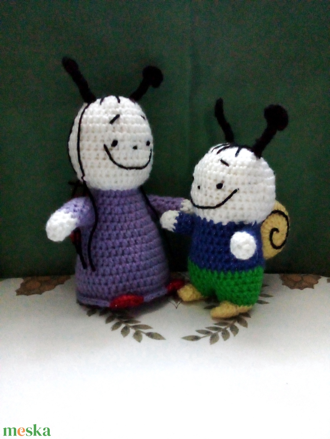 Bogyó és Babóca horgolt figurák - játék & sport - plüssállat & játékfigura - csiga - Meska.hu