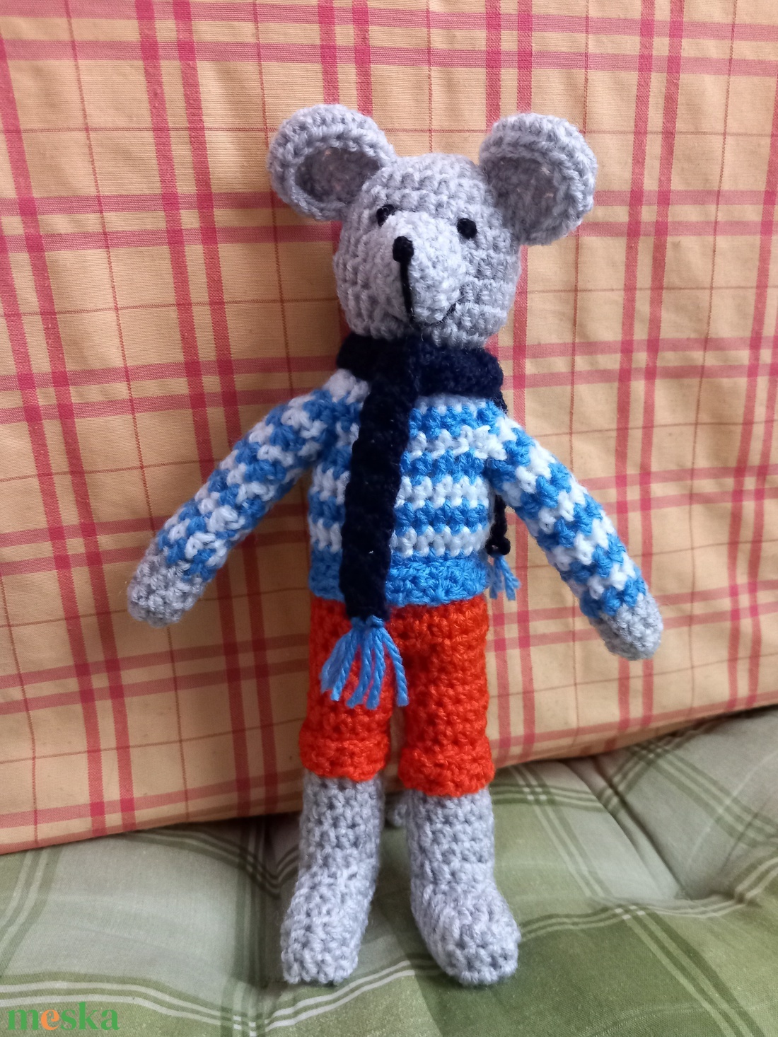 Horgolt egérke,mesefigura - játék & sport - plüssállat & játékfigura - egér - Meska.hu