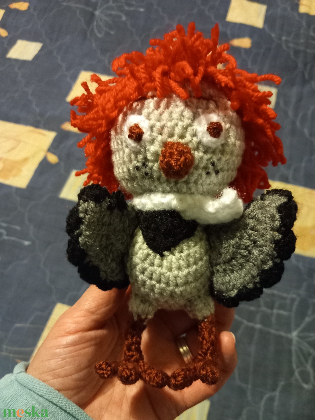 Horgolt kisveréb  - játék & sport - plüssállat & játékfigura - madár - Meska.hu