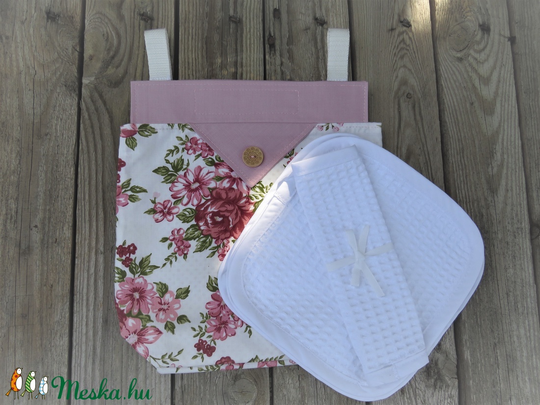 Rózsa mintás textil tároló, textil zsák + 6 db gofris törlőkendő - - Meska.hu Rózsa mintás textil tároló, textil zsák + 6 db gofris törlőkendő - - Meska.hu