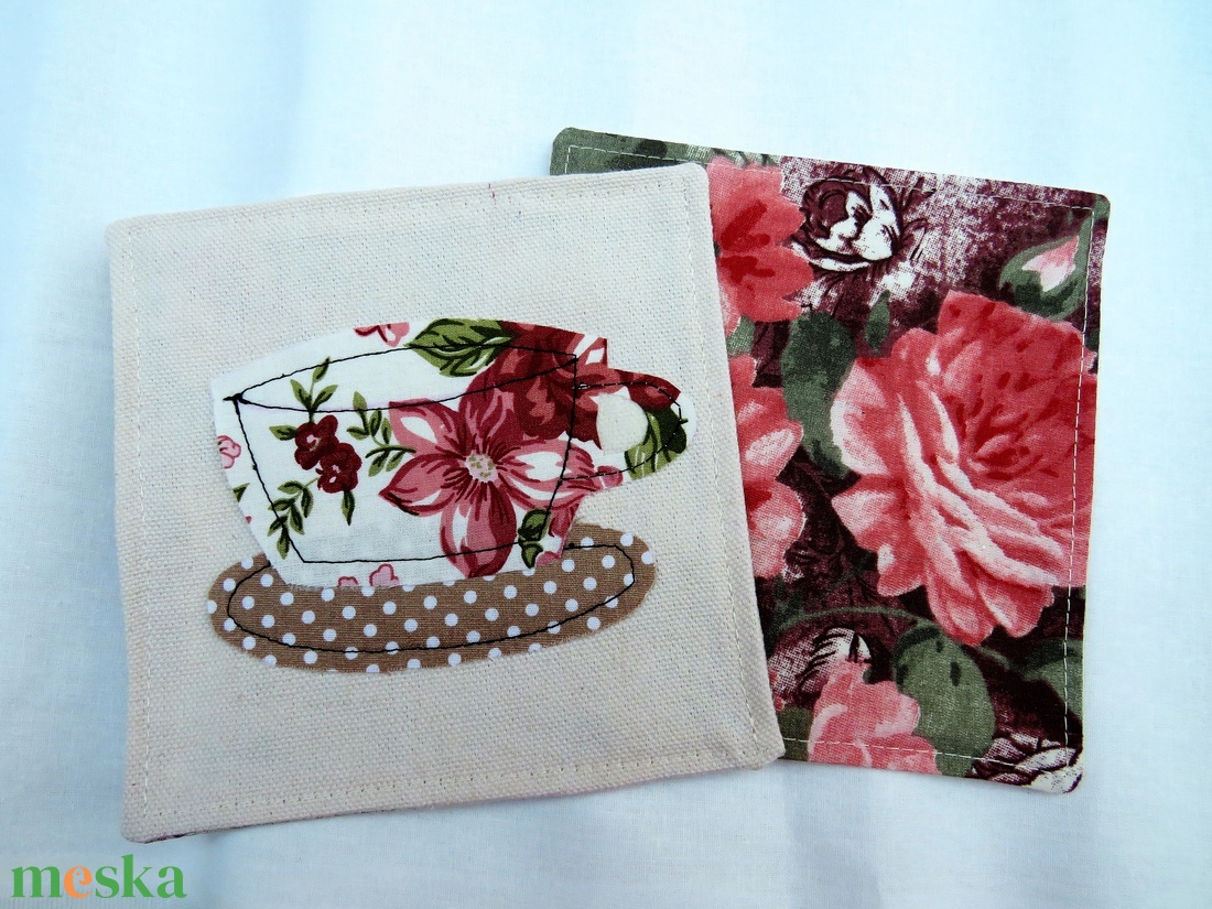 Textil pohár alátét  - otthon & életmód - konyhafelszerelés, tálalás - tálalás - tányér- és poháralátét - Meska.hu