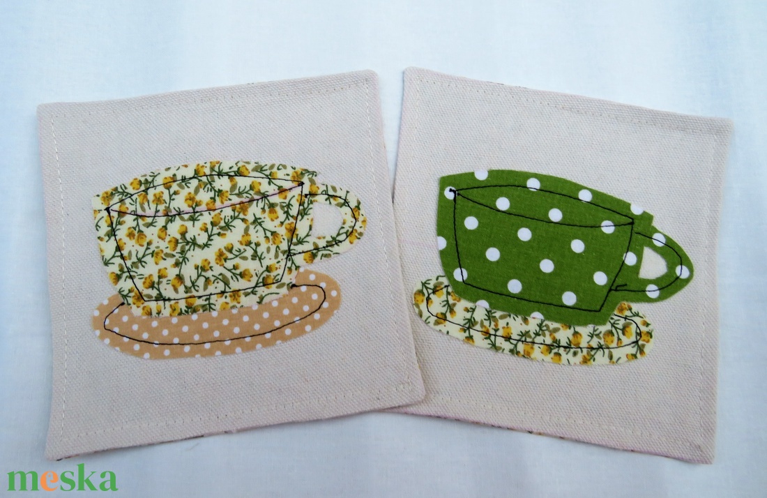 Textil pohár alátét  - otthon & életmód - konyhafelszerelés, tálalás - tálalás - tányér- és poháralátét - Meska.hu