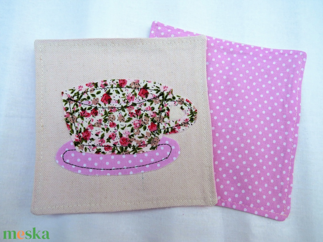 Textil pohár alátét  - otthon & életmód - konyhafelszerelés, tálalás - tálalás - tányér- és poháralátét - Meska.hu