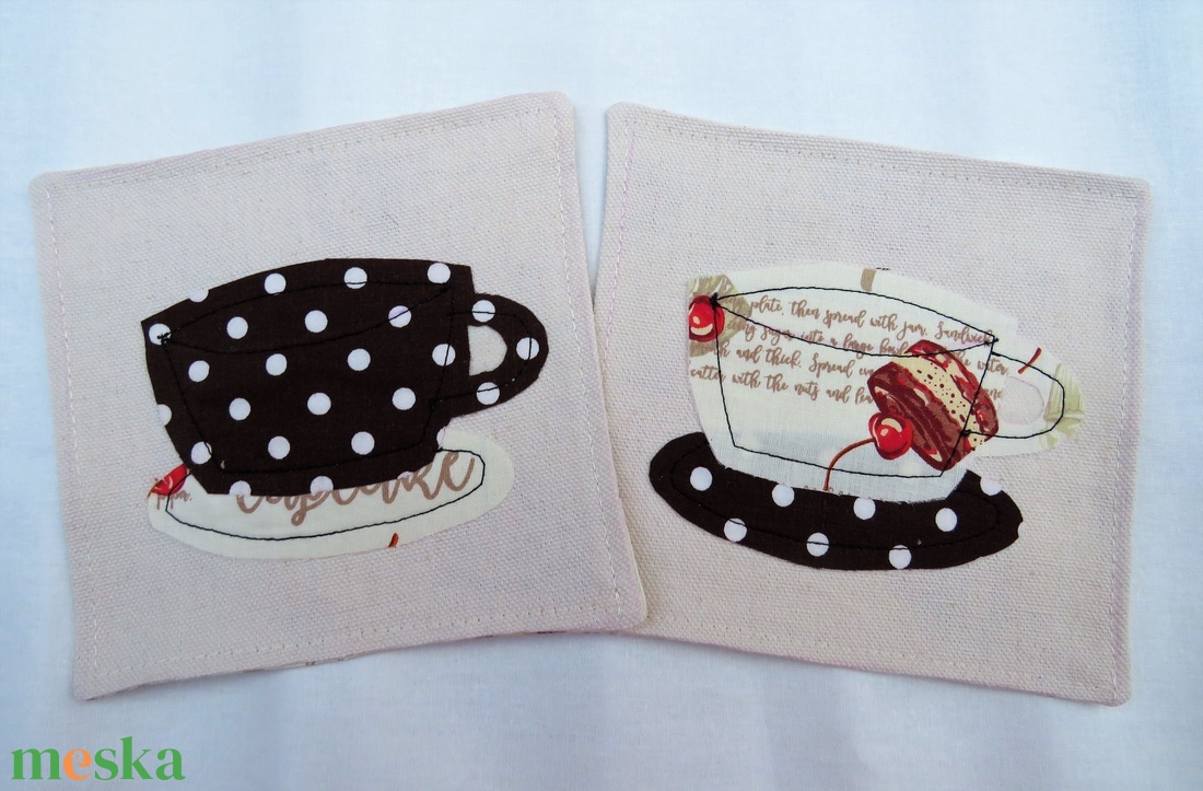 Textil pohár alátét  - otthon & életmód - konyhafelszerelés, tálalás - tálalás - tányér- és poháralátét - Meska.hu