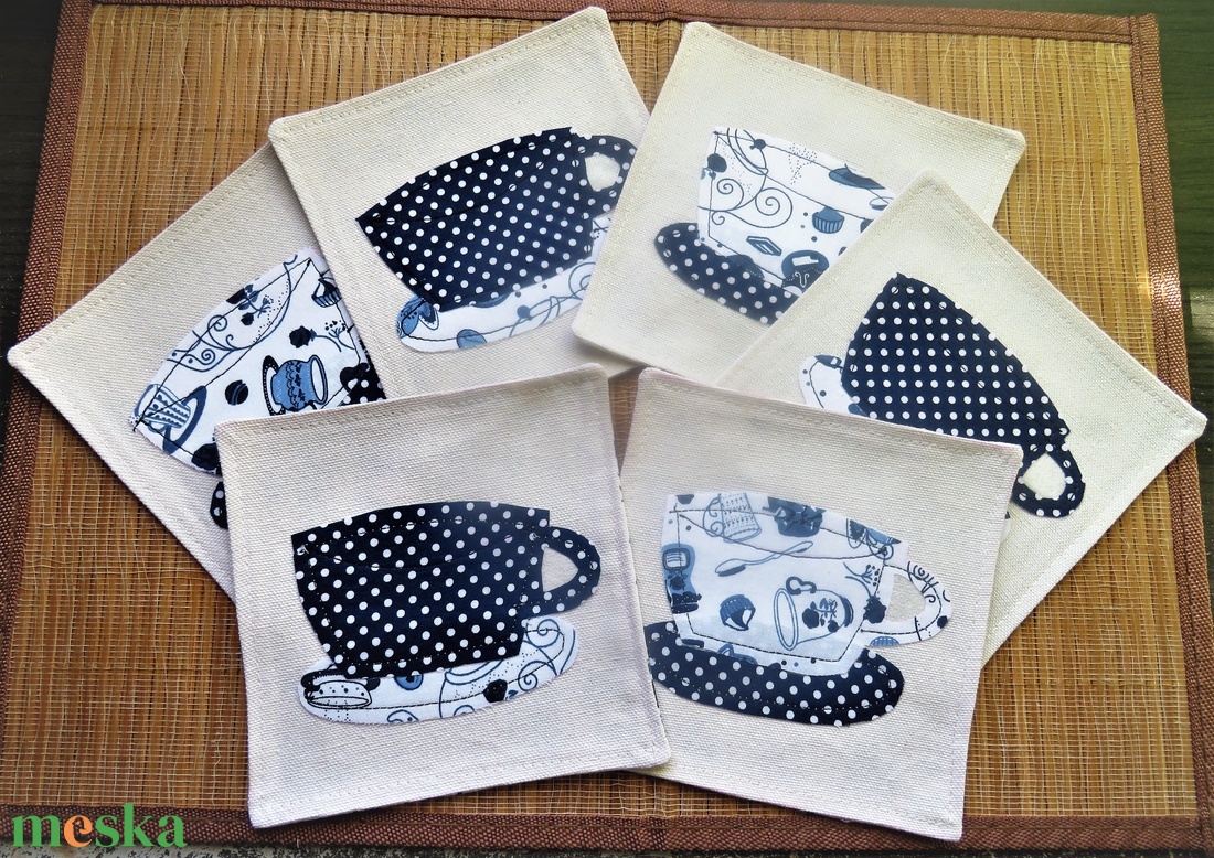 Textil pohár alátét  - otthon & életmód - konyhafelszerelés, tálalás - tálalás - tányér- és poháralátét - Meska.hu