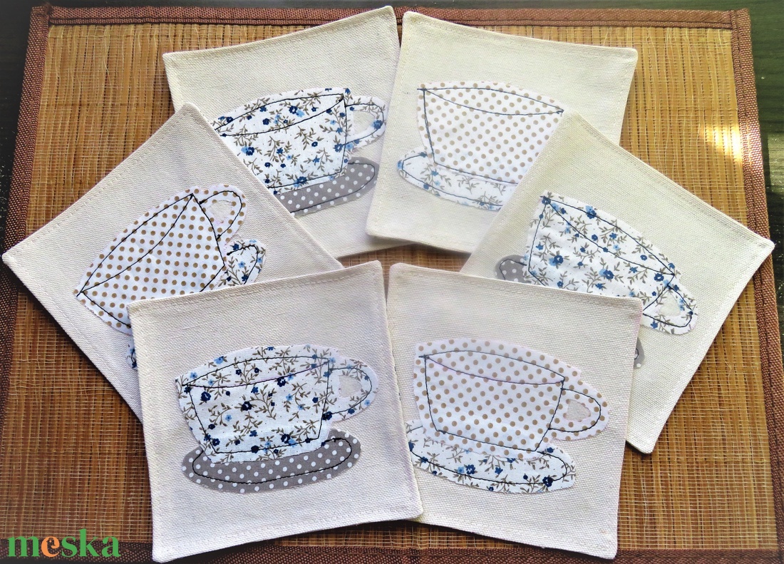 Textil pohár alátét  - otthon & életmód - konyhafelszerelés, tálalás - tálalás - tányér- és poháralátét - Meska.hu