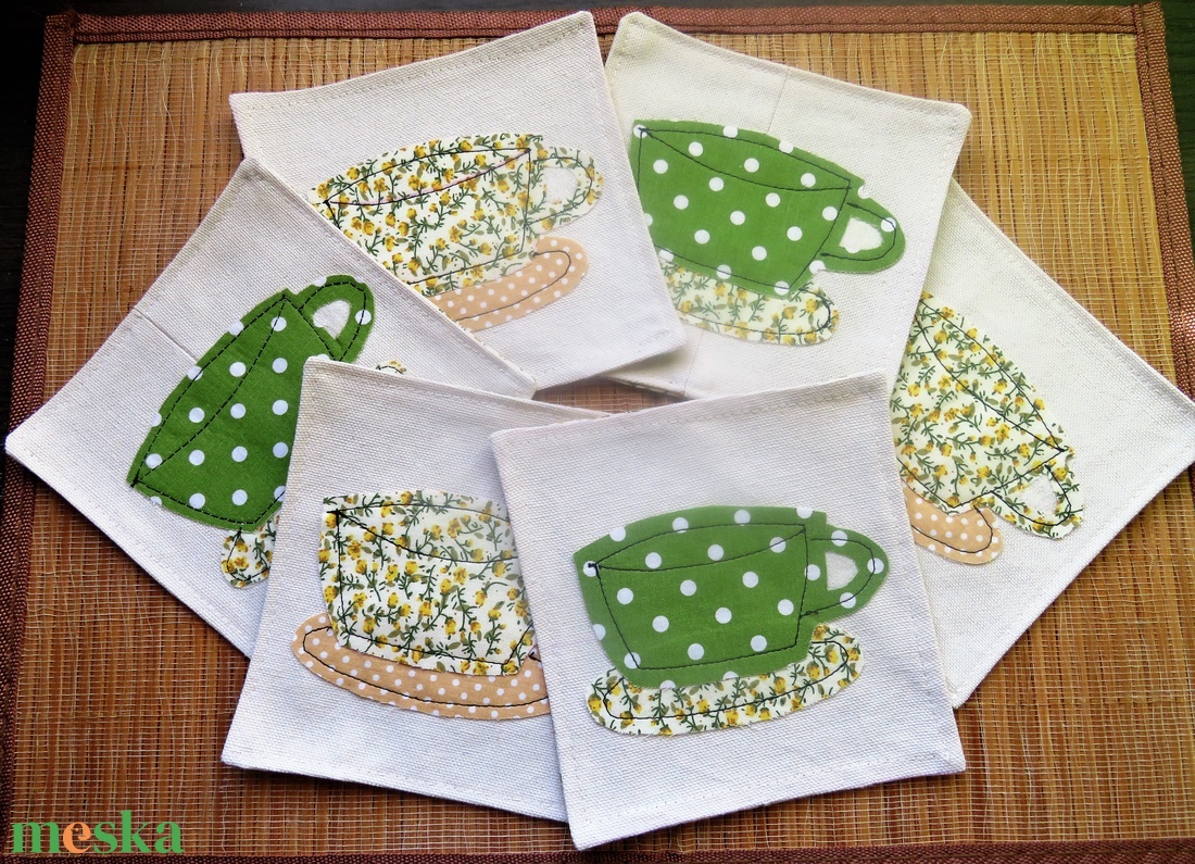 Textil pohár alátét  - otthon & életmód - konyhafelszerelés, tálalás - tálalás - tányér- és poháralátét - Meska.hu