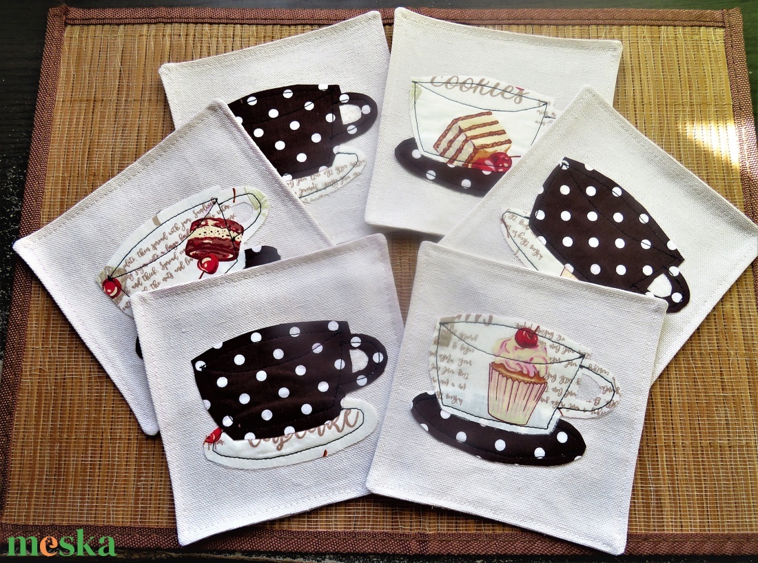 Textil pohár alátét  - otthon & életmód - konyhafelszerelés, tálalás - tálalás - tányér- és poháralátét - Meska.hu