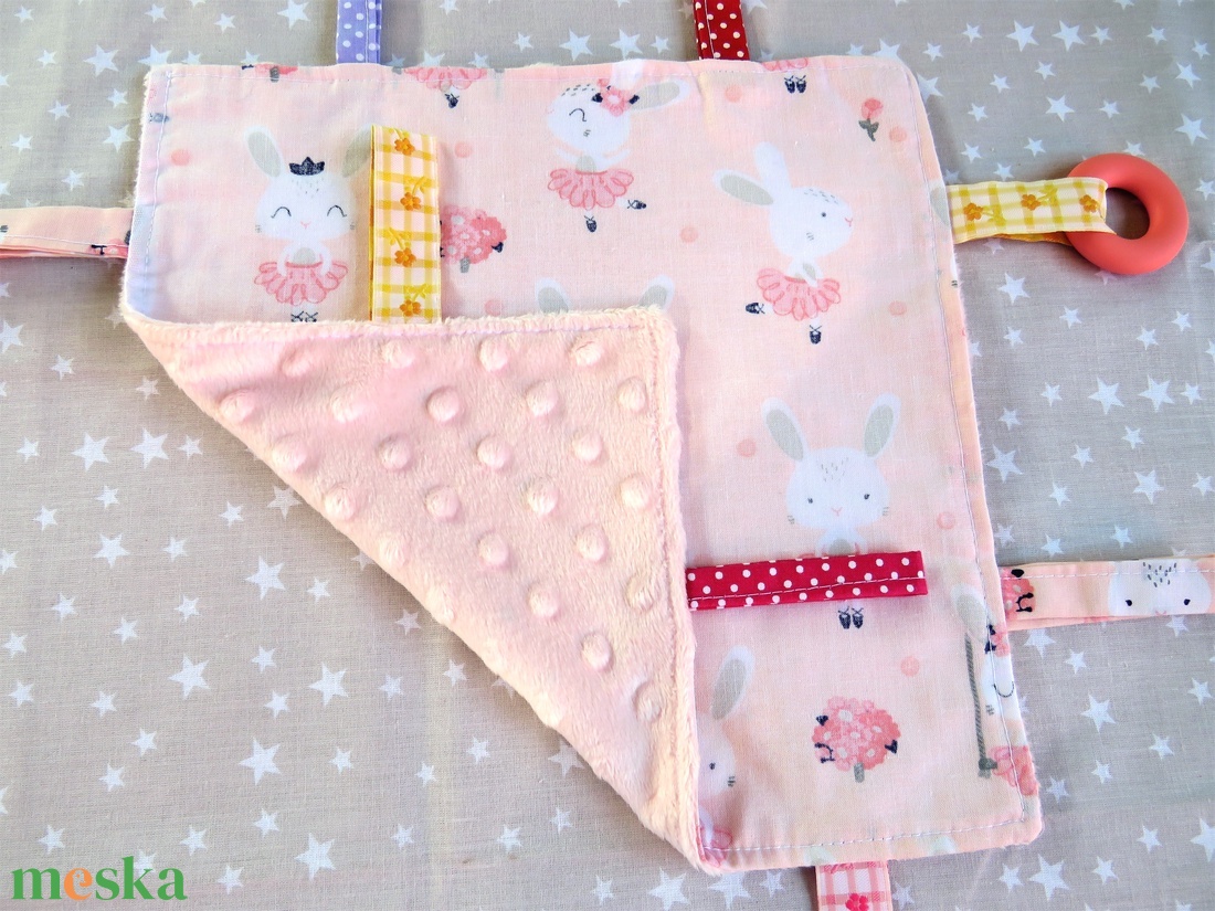 Játszókendő - balerina nyuszi rózsaszín minkyvel - játék & sport - 3 éves kor alattiaknak - alvóka & rongyi - Meska.hu