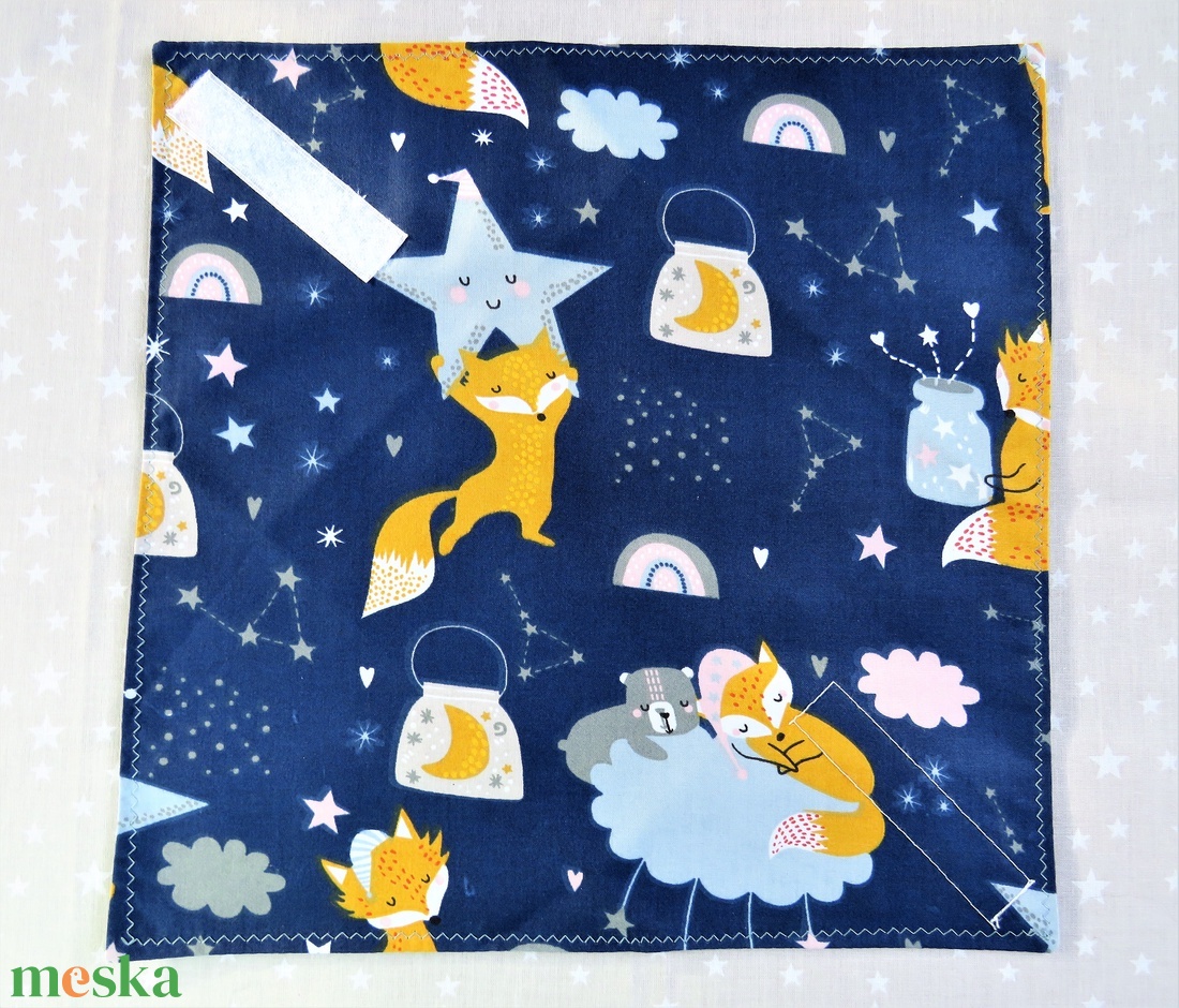 Gyermek szendvics csomagoló garnitúra színes vízhatlan belsővel - Jó éjt kis rókás - Akció! - táska & tok - uzsonna- & ebéd tartó - szendvics csomagoló - Meska.hu