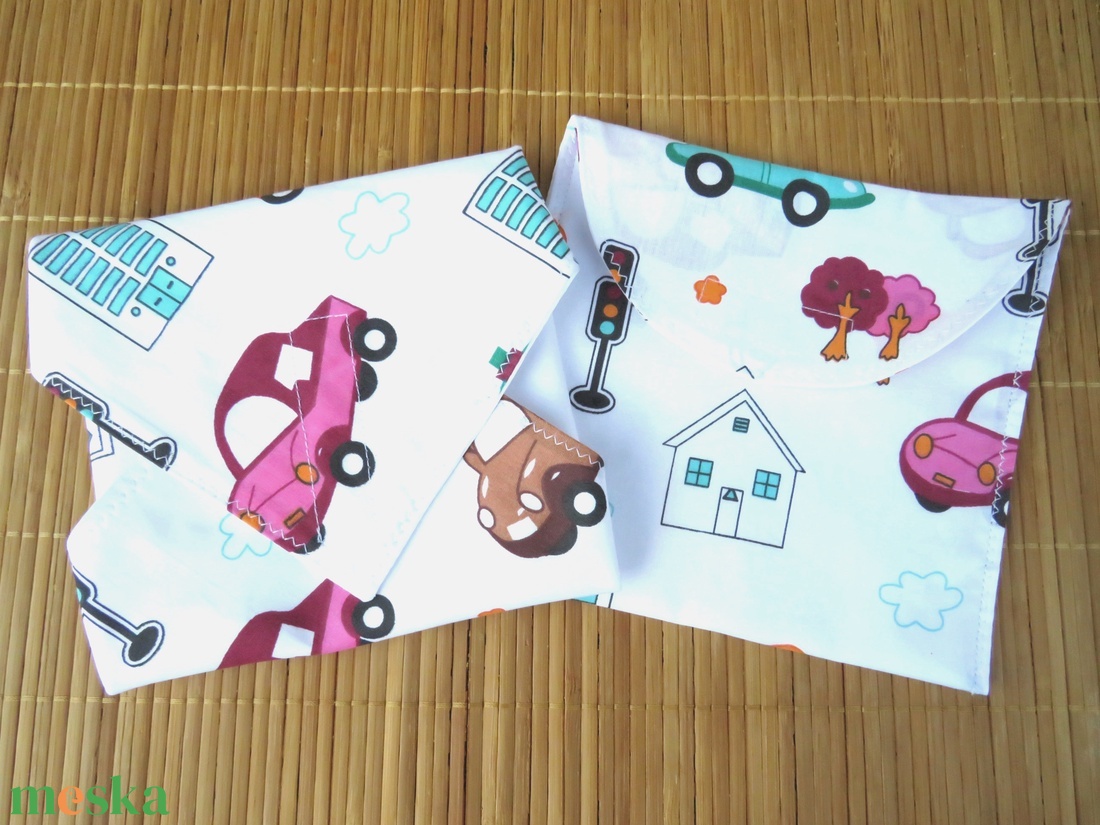 Újra szalvéta-tasak garnitúra - Színes autók - táska & tok - uzsonna- & ebéd tartó - szendvics csomagoló - Meska.hu