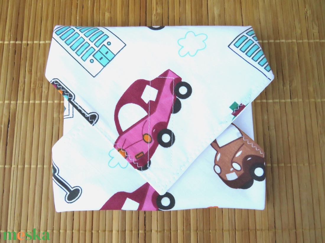 Újra szalvéta-tasak garnitúra - Színes autók - táska & tok - uzsonna- & ebéd tartó - szendvics csomagoló - Meska.hu