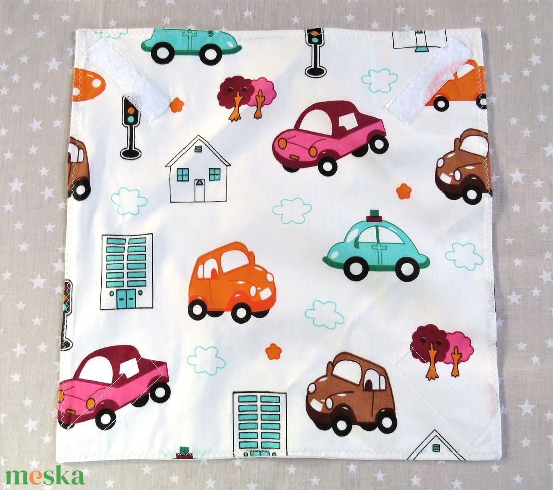 Újra szalvéta-tasak garnitúra - Színes autók - táska & tok - uzsonna- & ebéd tartó - szendvics csomagoló - Meska.hu