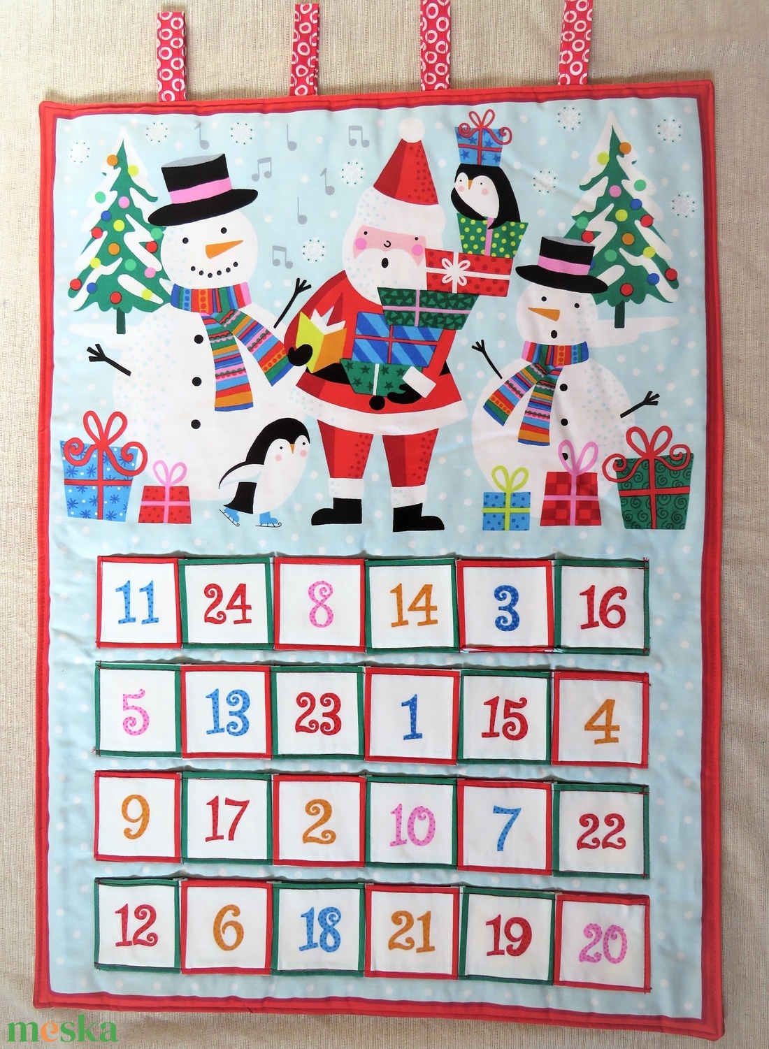 Adventi naptár Mikulással és hóemberekkel - karácsony - adventi díszek - adventi naptár - Meska.hu Adventi naptár Mikulással és hóemberekkel - karácsony - adventi díszek - adventi naptár - Meska.hu