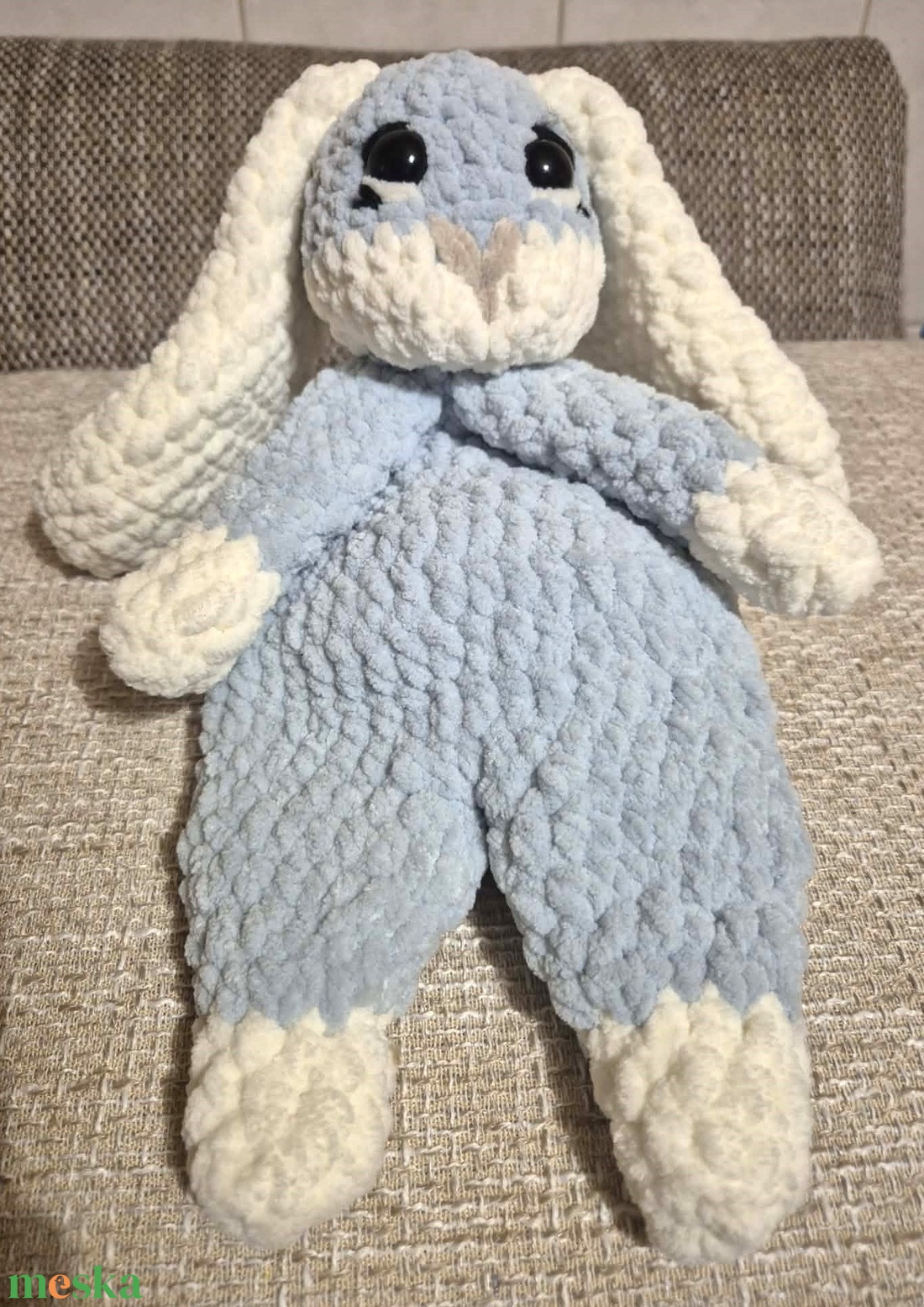 Horgolt nyuszi - baba ölelő játék - játék & sport - plüssállat & játékfigura - nyuszi - Meska.hu