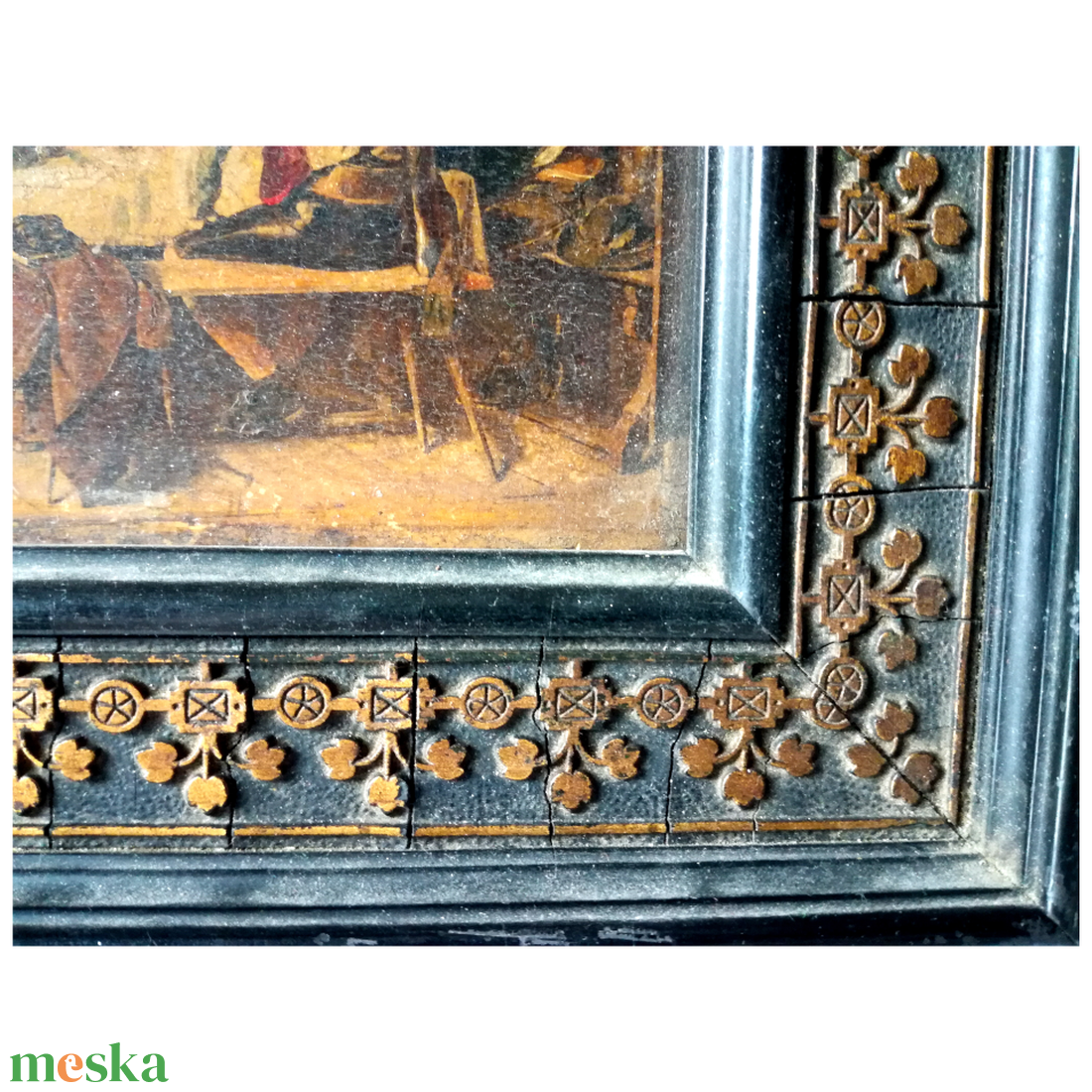 Lánykérés, 100 éves antik olajnyomat - művészet - festmény - olajfestmény - Meska.hu