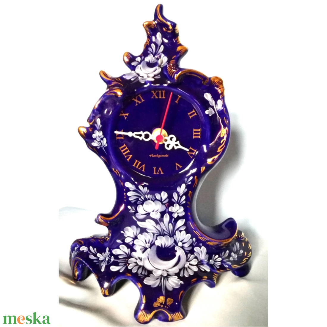 Vintage kézzel festett Német asztali porcelán óra - otthon & életmód - dekoráció - fali és függő dekoráció - falióra & óra - Meska.hu