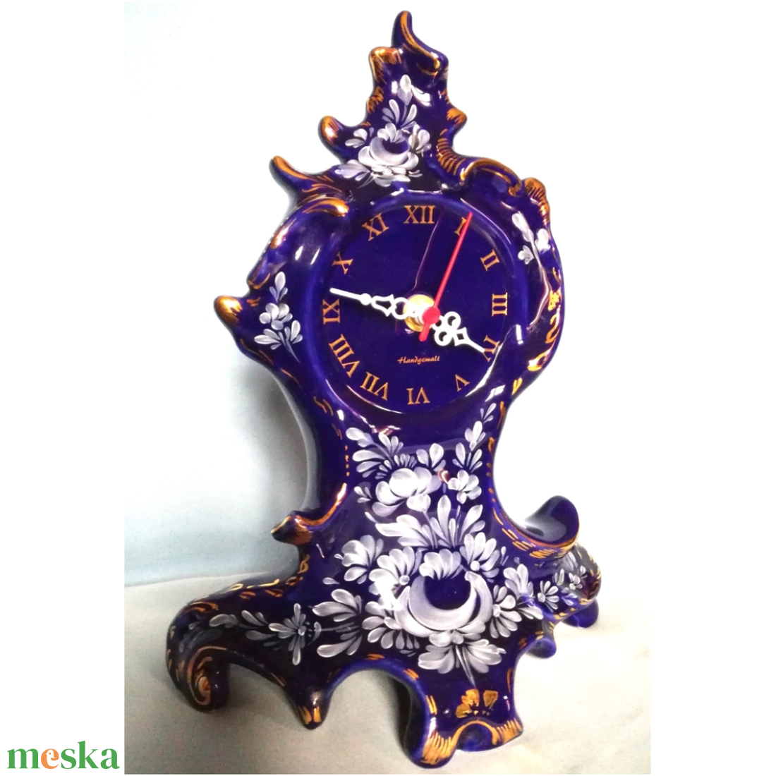 Vintage kézzel festett Német asztali porcelán óra - otthon & életmód - dekoráció - fali és függő dekoráció - falióra & óra - Meska.hu