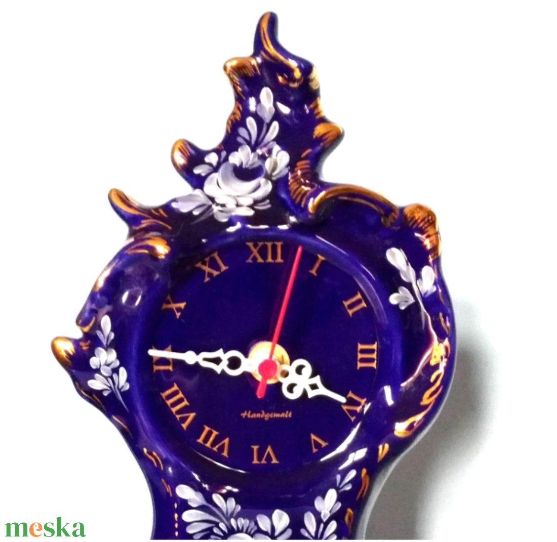 Vintage kézzel festett Német asztali porcelán óra - otthon & életmód - dekoráció - fali és függő dekoráció - falióra & óra - Meska.hu