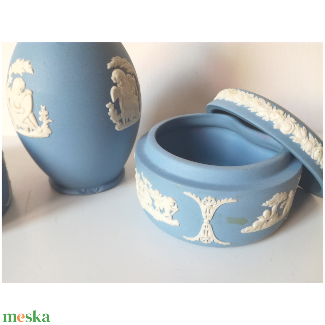 Vintage Wedgwood porcelán bombonierek és miniváza - otthon & életmód - dekoráció - asztal és polc dekoráció - dekorációs tál, tartó - Meska.hu