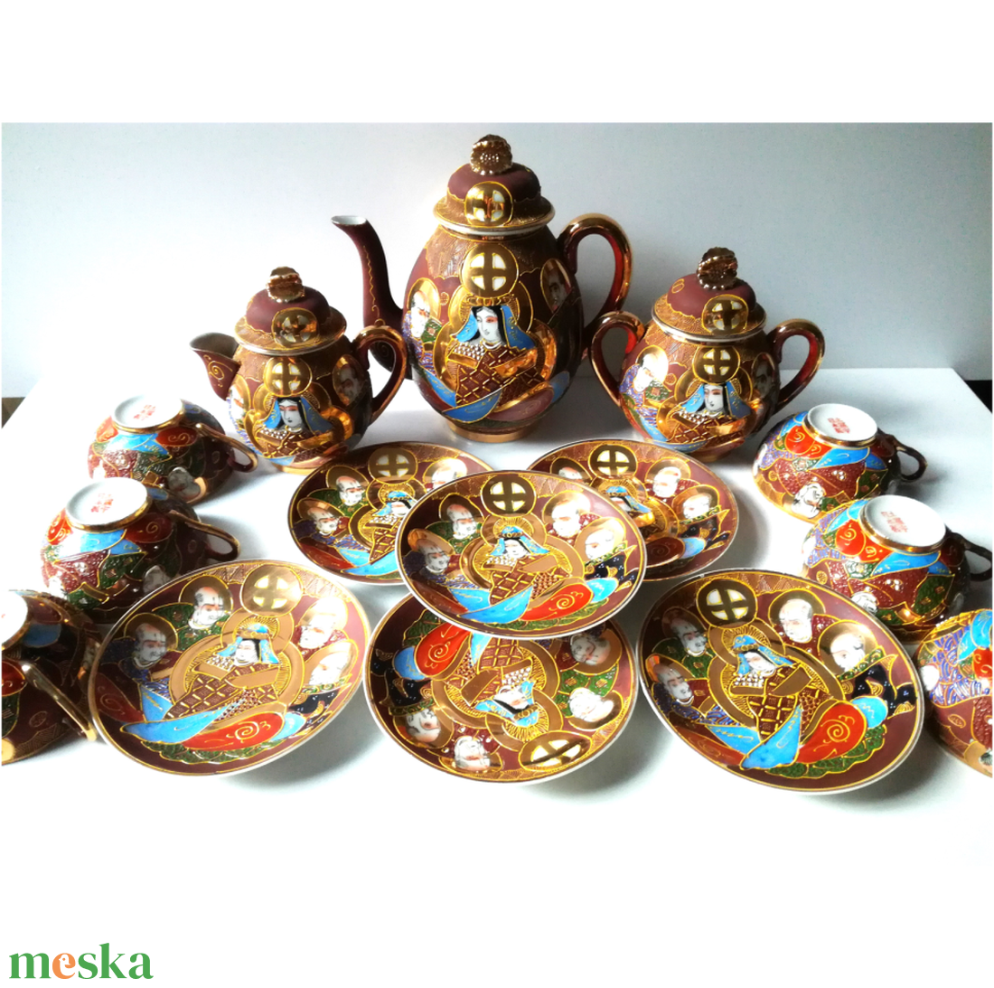Gazdagon aranyozott antik Satsuma Japán teáskészlet - otthon & életmód - konyhafelszerelés, tálalás - tálalás - teás- és kávés pohár, készlet - Meska.hu Gazdagon aranyozott antik Satsuma Japán teáskészlet - otthon & életmód - konyhafelszerelés, tálalás - tálalás - teás- és kávés pohár, készlet - Meska.hu