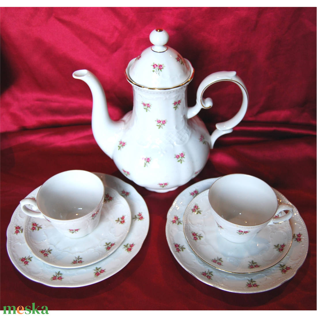 Vintage Seltmann Weiden Bavaria porcelán reggeliző készlet - otthon & életmód - konyhafelszerelés, tálalás - tálalás - teás- és kávés pohár, készlet - Meska.hu