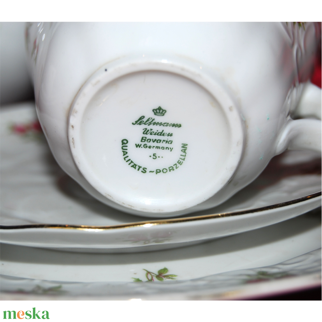 Vintage Seltmann Weiden Bavaria porcelán reggeliző készlet - otthon & életmód - konyhafelszerelés, tálalás - tálalás - teás- és kávés pohár, készlet - Meska.hu