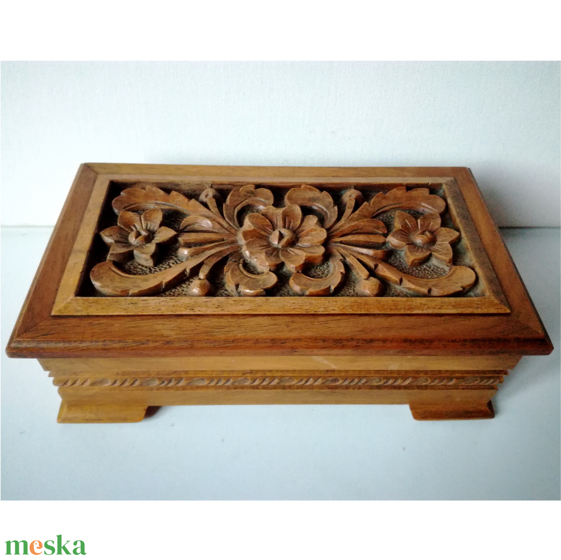 Faragott diófa kincses ládikó ékszertartó doboz - otthon & életmód - dekoráció - asztal és polc dekoráció - díszdoboz - Meska.hu
