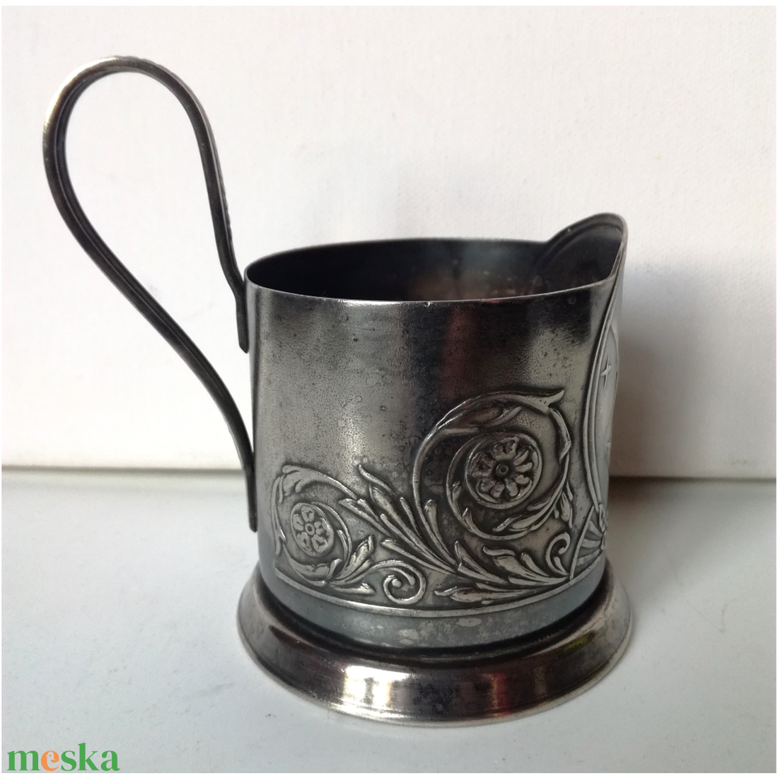 Az űrkorszak kezdetéről vintage ezüstözött pohártartó - otthon & életmód - dekoráció - dísztárgy - Meska.hu
