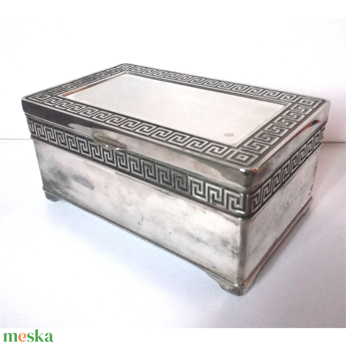 Antik ezüstözött alpakka kincses doboz - otthon & lakás - dekoráció - asztal és polc dekoráció - díszdoboz - Meska.hu