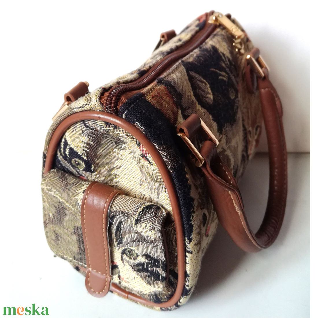 Cicás mintákkal készült kézitáska, retikül és táska szett - táska & tok - táska szett - Meska.hu