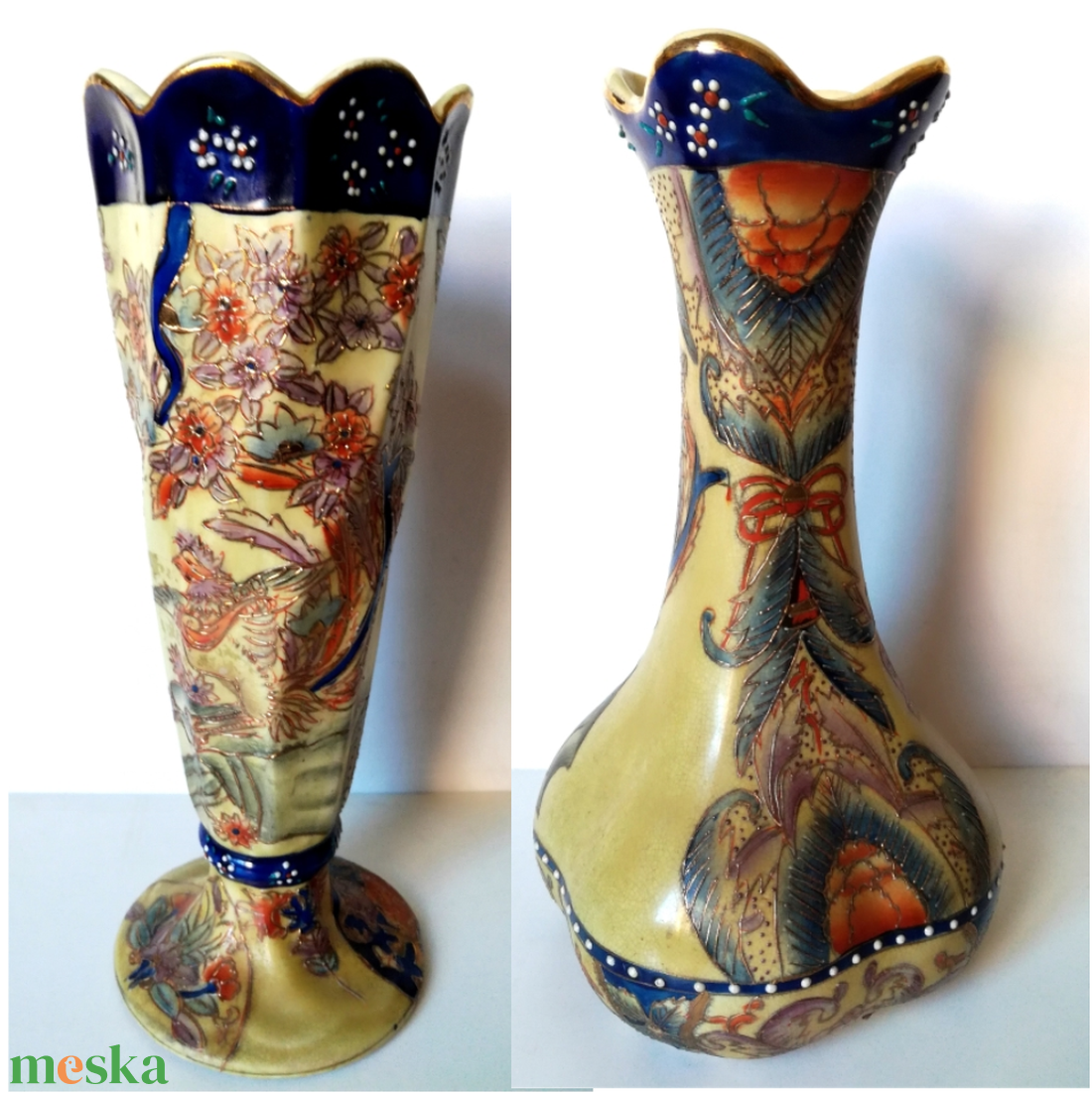 Vintage kínai Satsuma porcelán vázák - otthon & életmód - dekoráció - virágdísz és tartó - váza - Meska.hu Vintage kínai Satsuma porcelán vázák - otthon & életmód - dekoráció - virágdísz és tartó - váza - Meska.hu