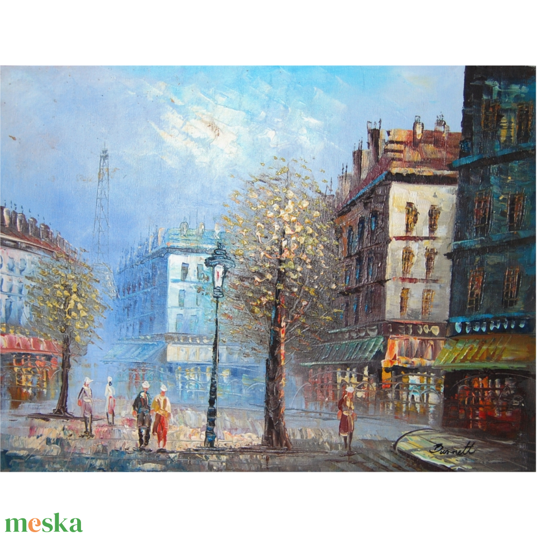 Párizsi utca, Caroline C. Burnett festőművésznőtől - művészet - festmény - olajfestmény - Meska.hu