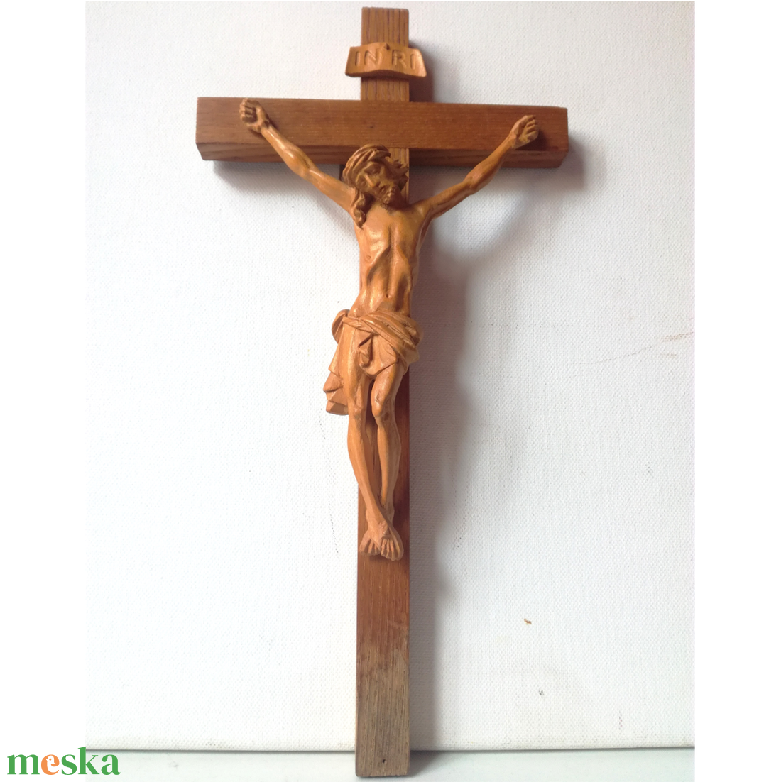 Vintage feszület olasz fafaragó mestertől - otthon & életmód - vallás - kereszt - Meska.hu