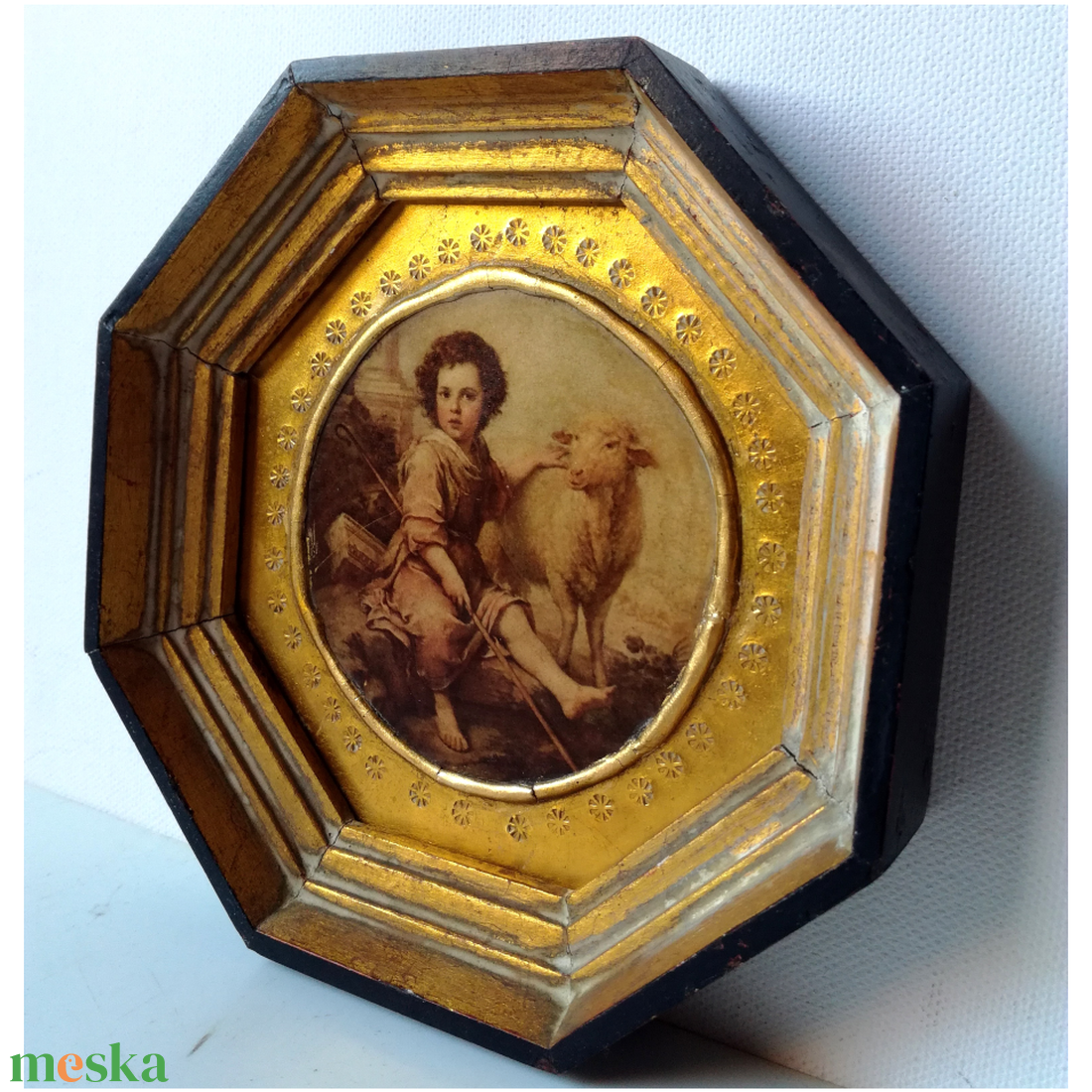 A jó pásztor, Bartolomeo Murillo festménye antik litográfián - otthon & életmód - dekoráció - kép & falikép - kép & falikép - Meska.hu