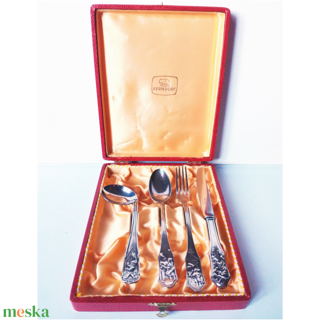 Vintage Berndorf babaetető készlet - otthon & életmód - konyhafelszerelés, tálalás - tálalás - kanál & villa - Meska.hu