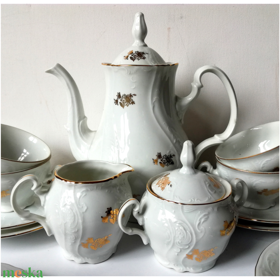 Cseh Bernadotte finomporcelán teáskészlet - otthon & életmód - konyhafelszerelés, tálalás - tálalás - teás- és kávés pohár, készlet - Meska.hu
