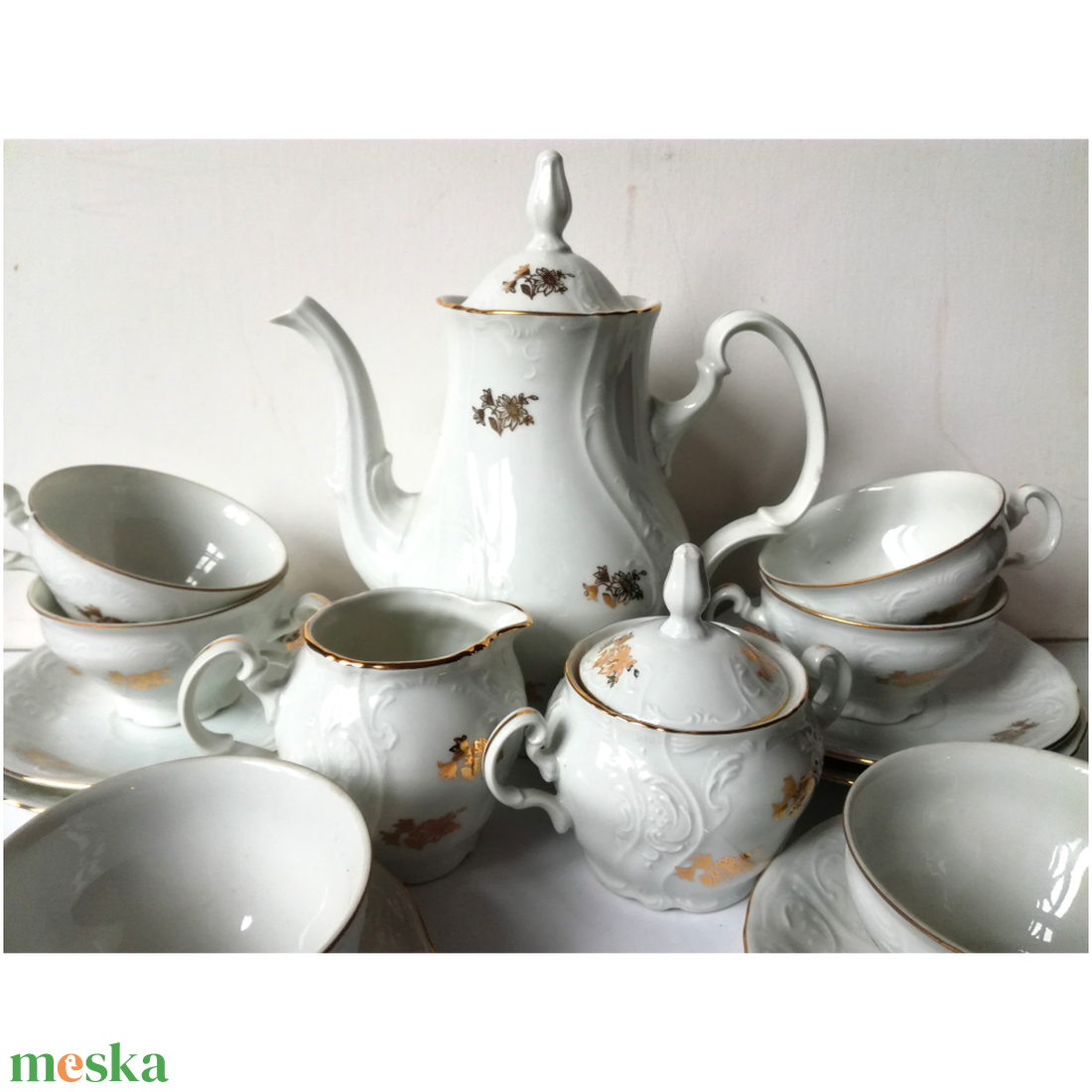 Cseh Bernadotte finomporcelán teáskészlet - otthon & életmód - konyhafelszerelés, tálalás - tálalás - teás- és kávés pohár, készlet - Meska.hu