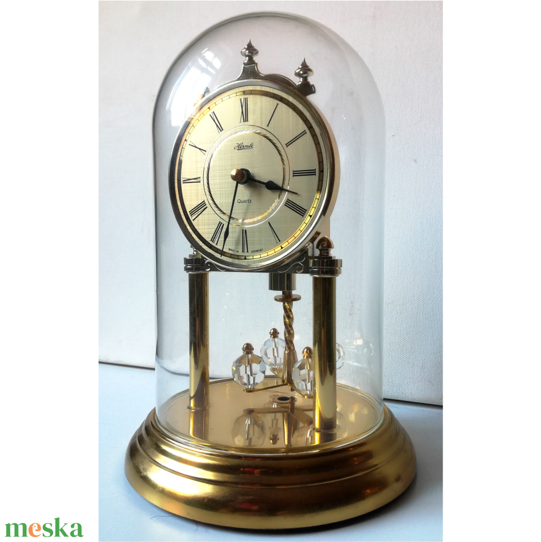 Vintage búrás, forgóingás óra Swarovski kristállyal - otthon & életmód - dekoráció - fali és függő dekoráció - falióra & óra - Meska.hu