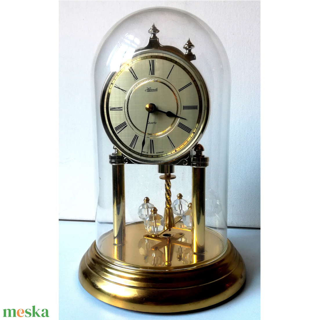 Vintage búrás, forgóingás óra Swarovski kristállyal - otthon & életmód - dekoráció - fali és függő dekoráció - falióra & óra - Meska.hu
