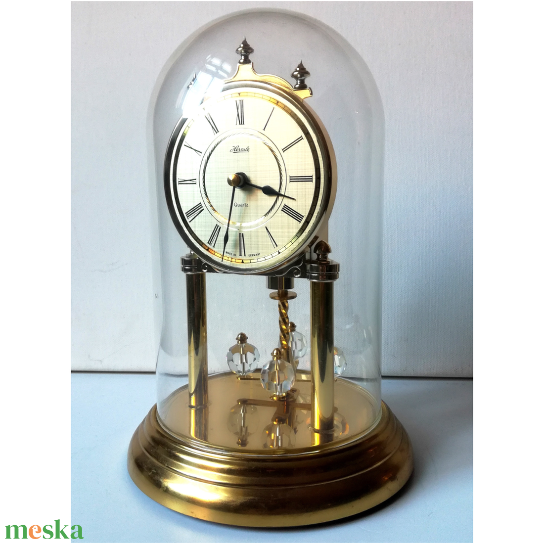 Vintage búrás, forgóingás óra Swarovski kristállyal - otthon & életmód - dekoráció - fali és függő dekoráció - falióra & óra - Meska.hu