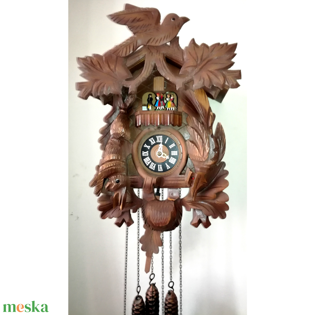 Nagyméretű faragott Schwarzwaldi zenélő kakukkos óra - otthon & életmód - dekoráció - fali és függő dekoráció - falióra & óra - Meska.hu