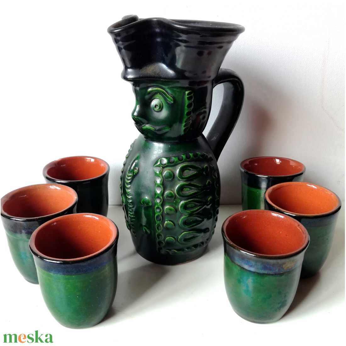 Vintage Miska kancsó készlet - otthon & életmód - konyhafelszerelés, tálalás - tálalás - pálinkás poharak, szettek - Meska.hu