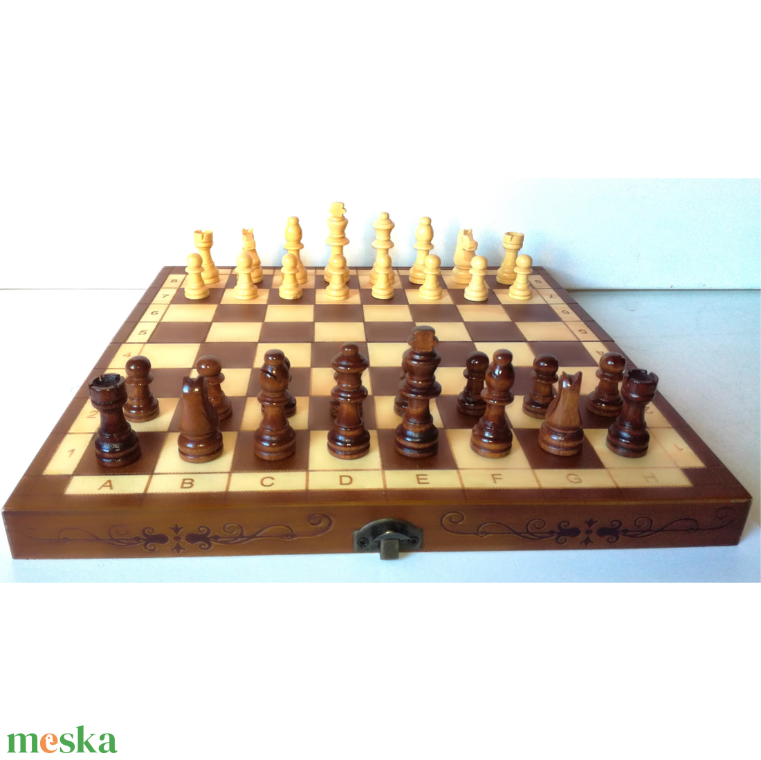 Vintage szépen faragott sakk készlet - játék & sport - készségfejlesztő és logikai játék - logikai játékok - Meska.hu