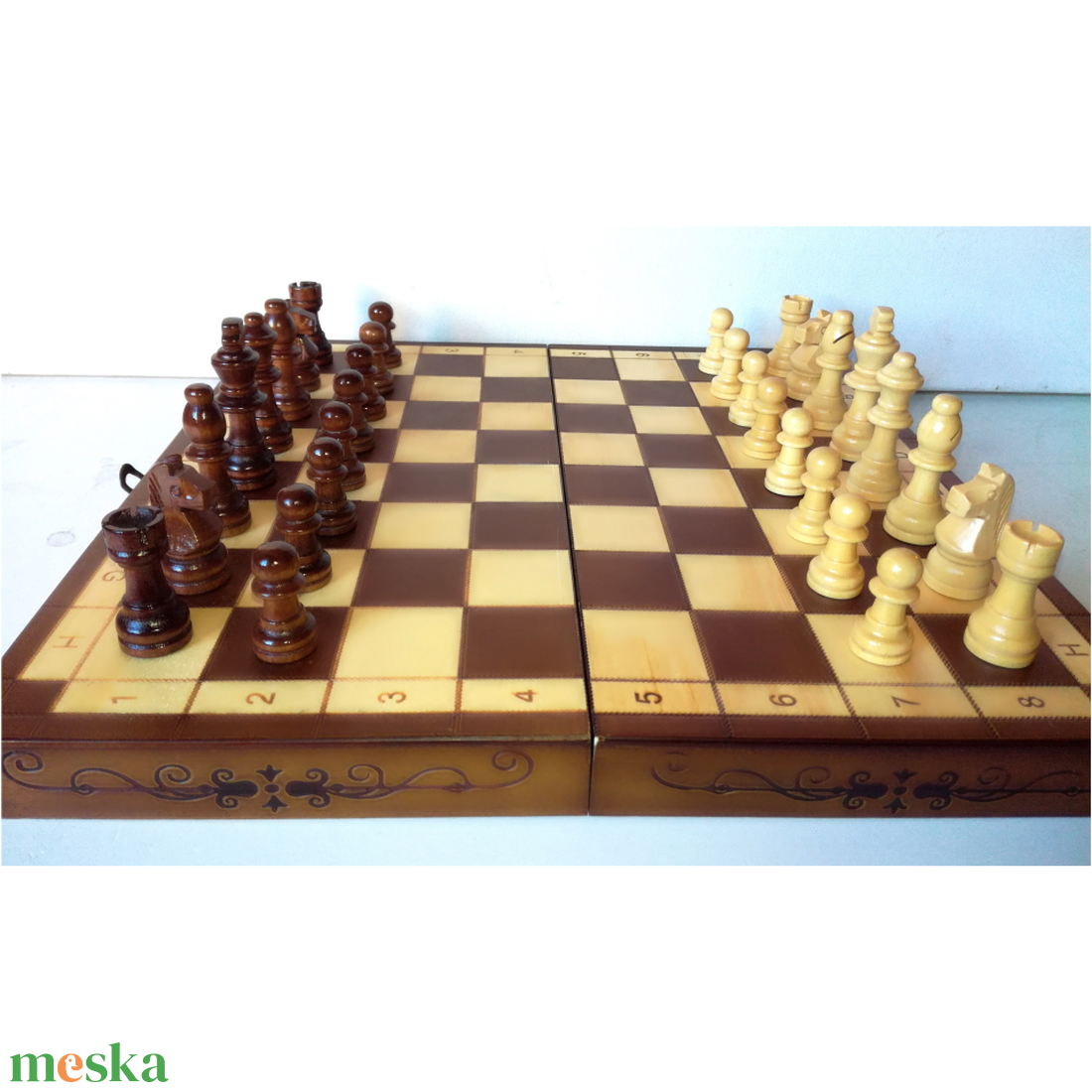 Vintage szépen faragott sakk készlet - játék & sport - készségfejlesztő és logikai játék - logikai játékok - Meska.hu