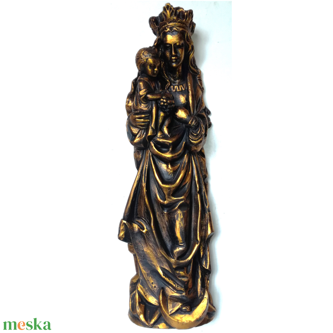 Nagyméretű Holdsarlós Madonna, bronzírozott szobor - művészet - más művészeti ág - Meska.hu