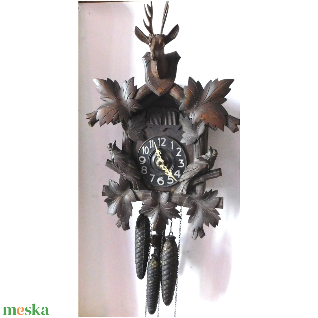 Antik negyedütős faragott kakukkos óra - otthon & életmód - dekoráció - fali és függő dekoráció - falióra & óra - Meska.hu