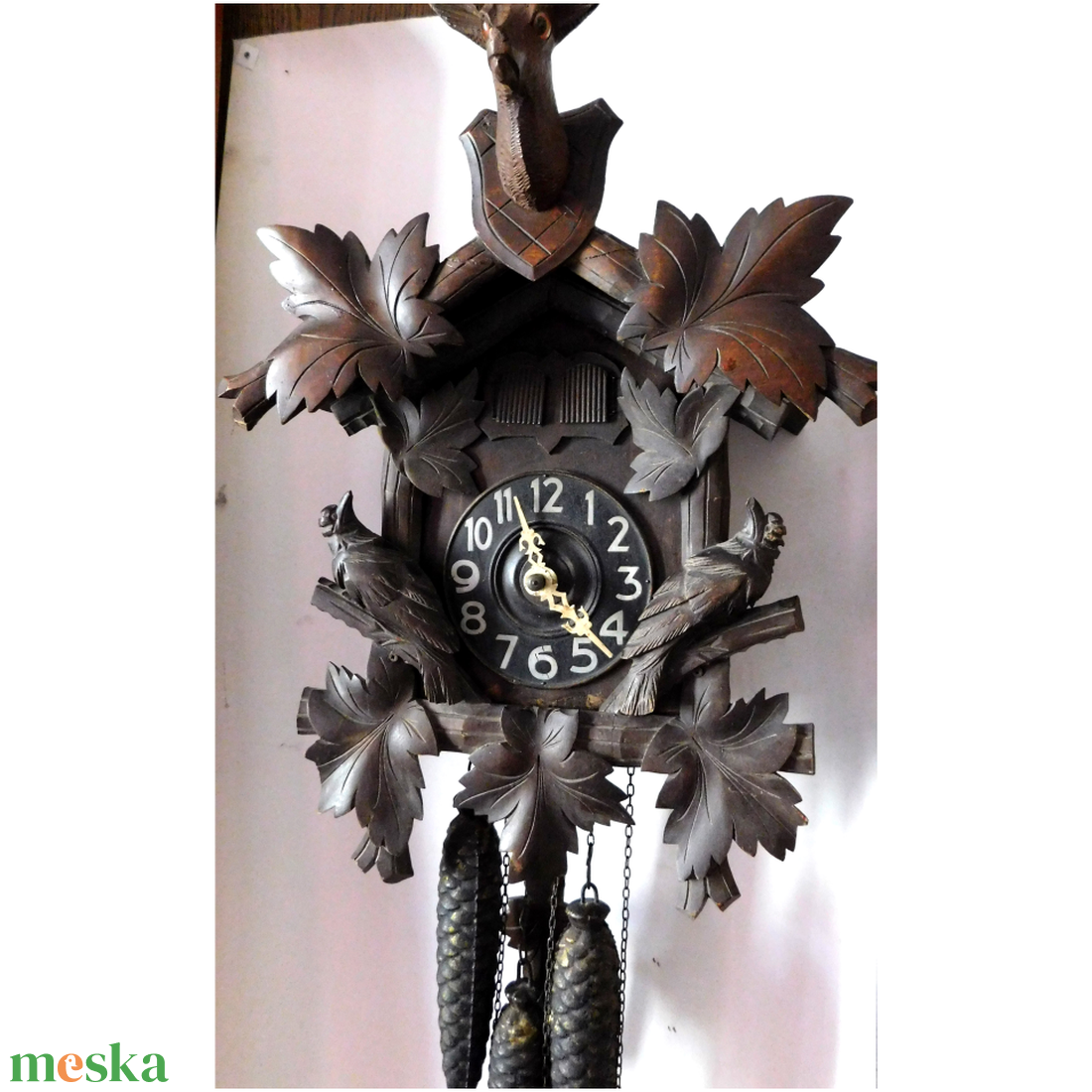 Antik negyedütős faragott kakukkos óra - otthon & életmód - dekoráció - fali és függő dekoráció - falióra & óra - Meska.hu