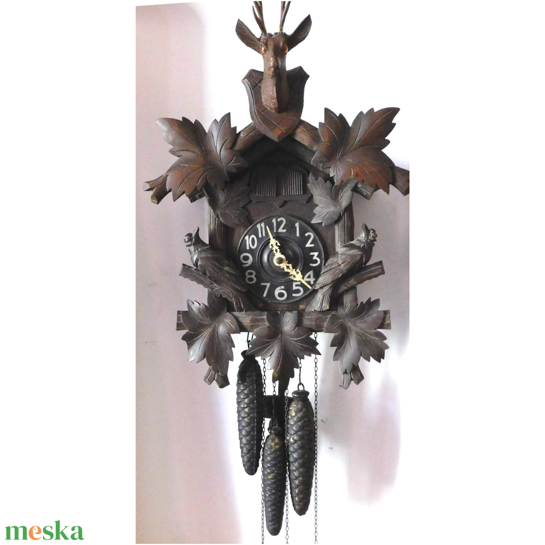 Antik negyedütős faragott kakukkos óra - otthon & életmód - dekoráció - fali és függő dekoráció - falióra & óra - Meska.hu